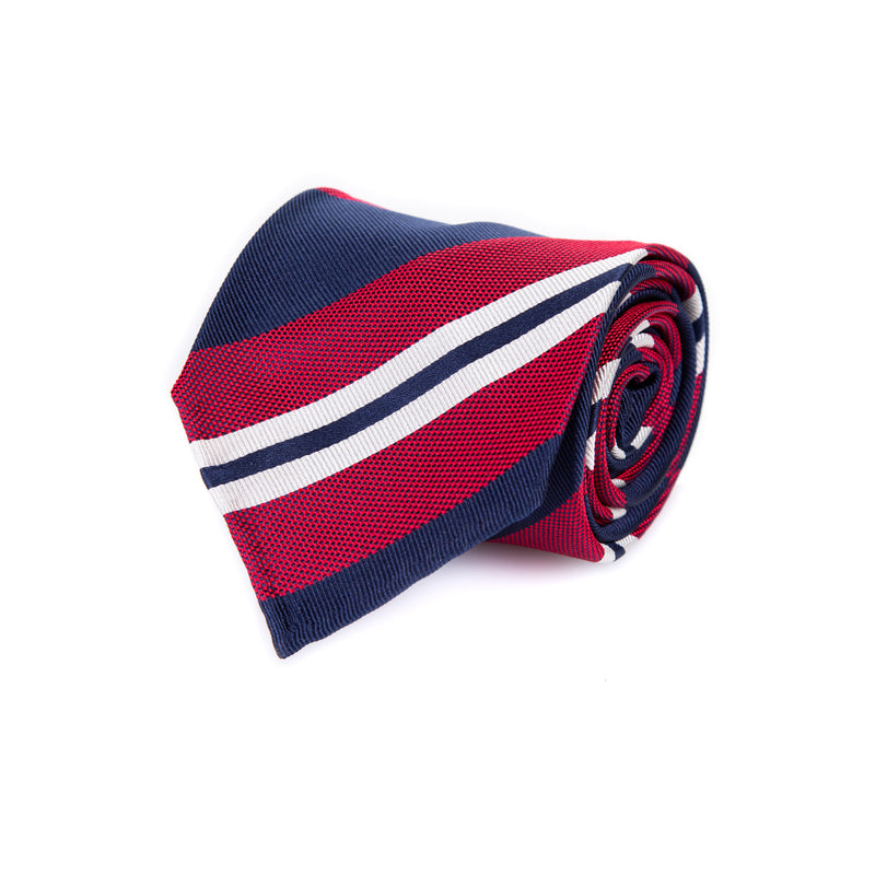 5 FOLD TIE REGIMENTAL UNLINED  - PURE SILK