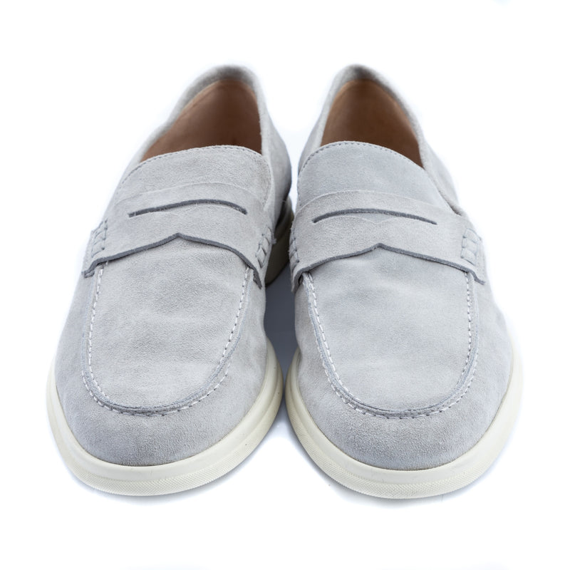 Shoes Moccasino unlined  suede light grey  - made in italy