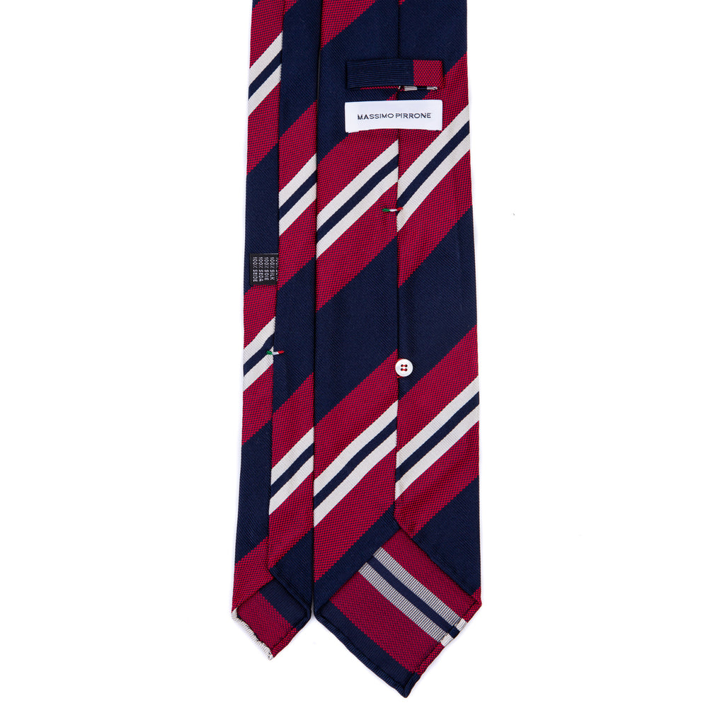5 FOLD TIE REGIMENTAL UNLINED  - PURE SILK