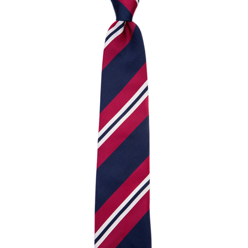 5 FOLD TIE REGIMENTAL UNLINED  - PURE SILK