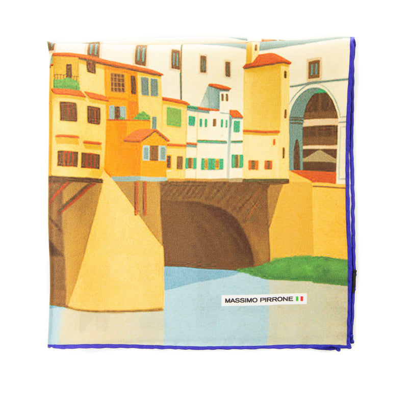 Silk Pocket Square hand  stitched edges