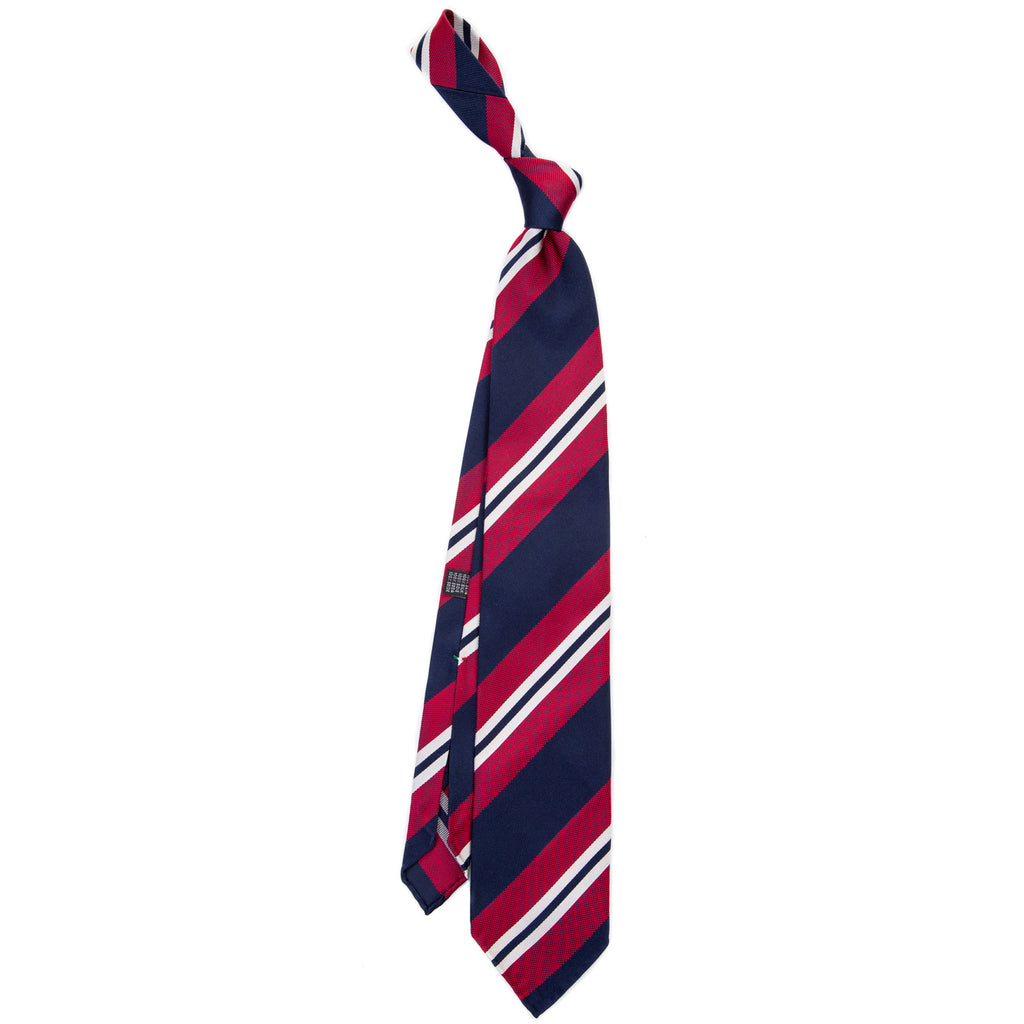 5 FOLD TIE REGIMENTAL UNLINED  - PURE SILK