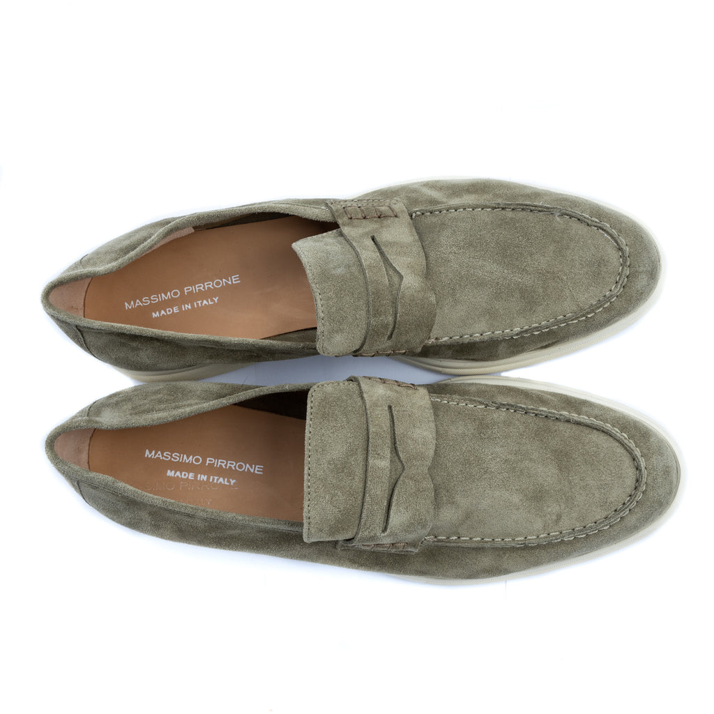 Shoes Moccasino unlined  verde oliva Puglia  - made in italy