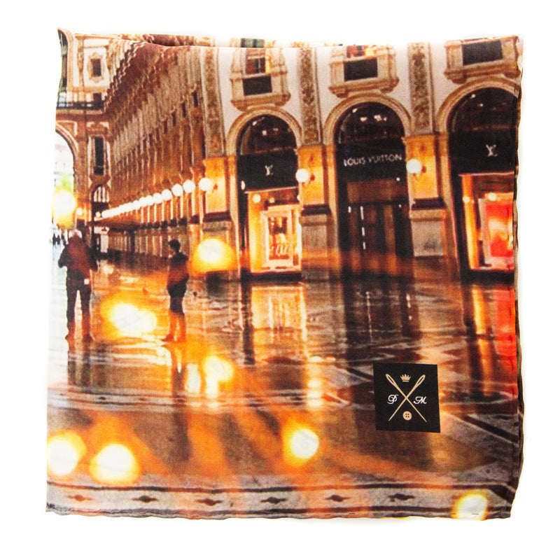 Silk Pocket Square hand  stitched edges