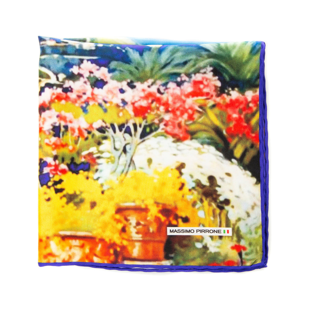 Silk Pocket Square hand  stitched edges