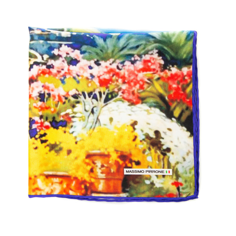 Silk Pocket Square hand  stitched edges
