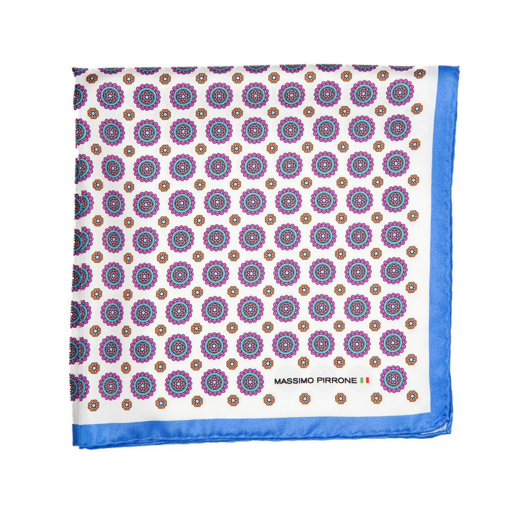 Silk Pocket Square hand  stitched edges