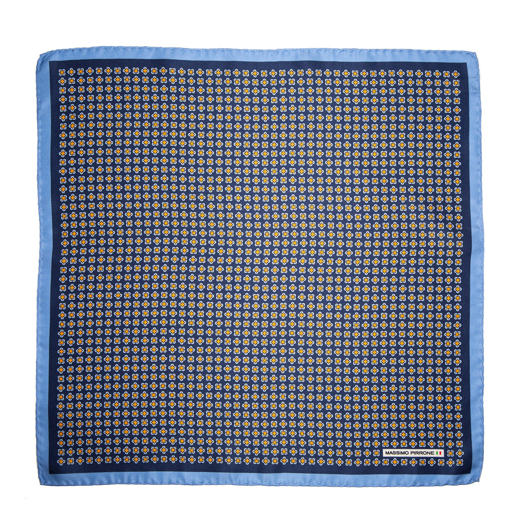 Silk Pocket Square hand  stitched edges