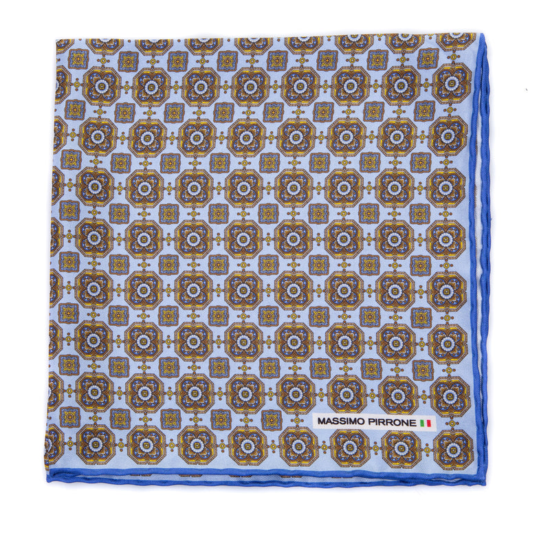 Silk Pocket Square hand  stitched edges