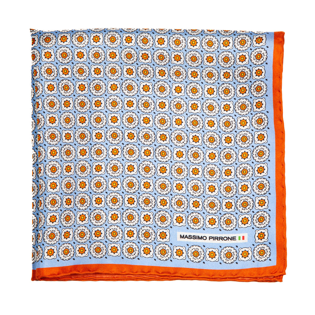 Silk Pocket Square hand  stitched edges