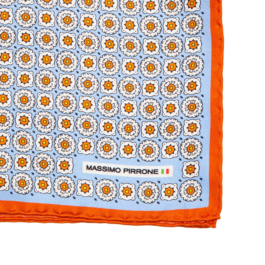 Silk Pocket Square hand  stitched edges