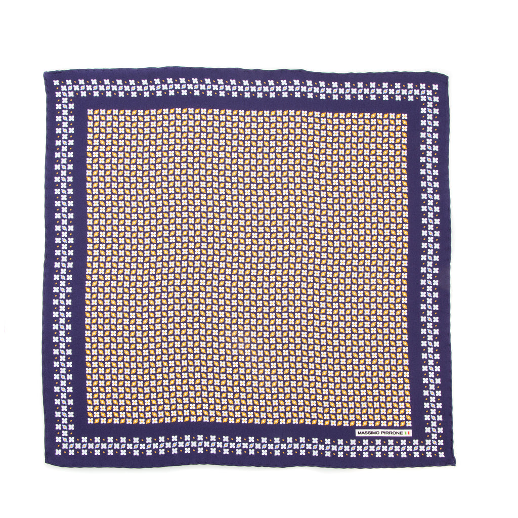 Silk Pocket Square hand  stitched edges