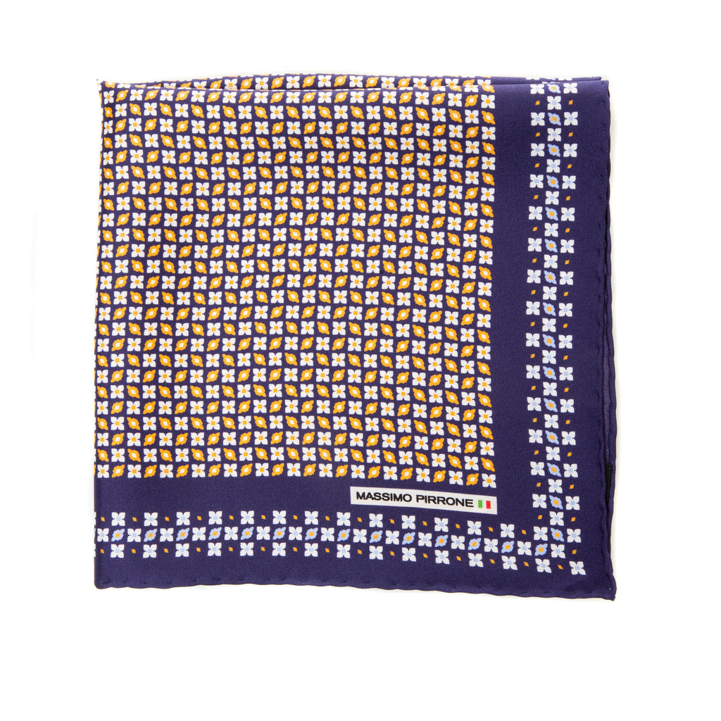 Silk Pocket Square hand  stitched edges