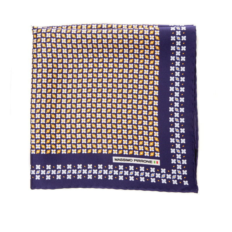 Silk Pocket Square hand  stitched edges