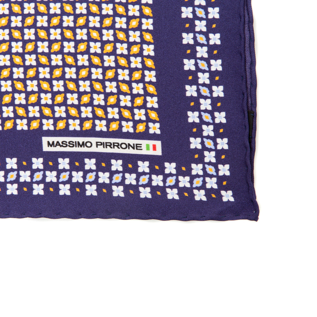 Silk Pocket Square hand  stitched edges
