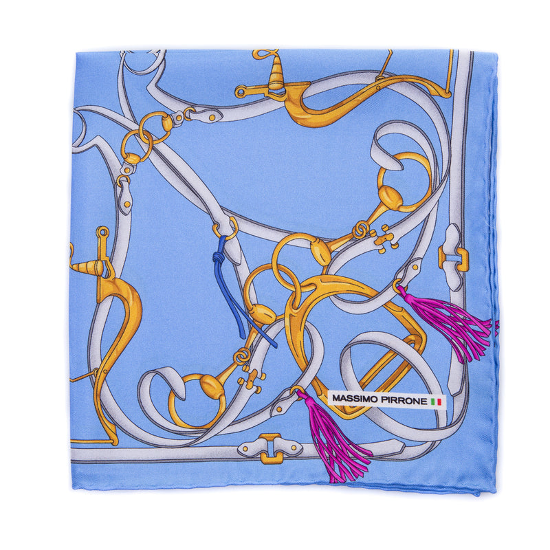 Silk Pocket Square hand  stitched edges