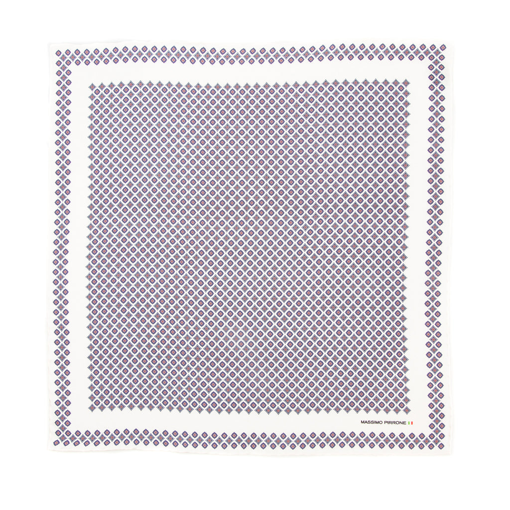 Silk Pocket Square hand  stitched edges