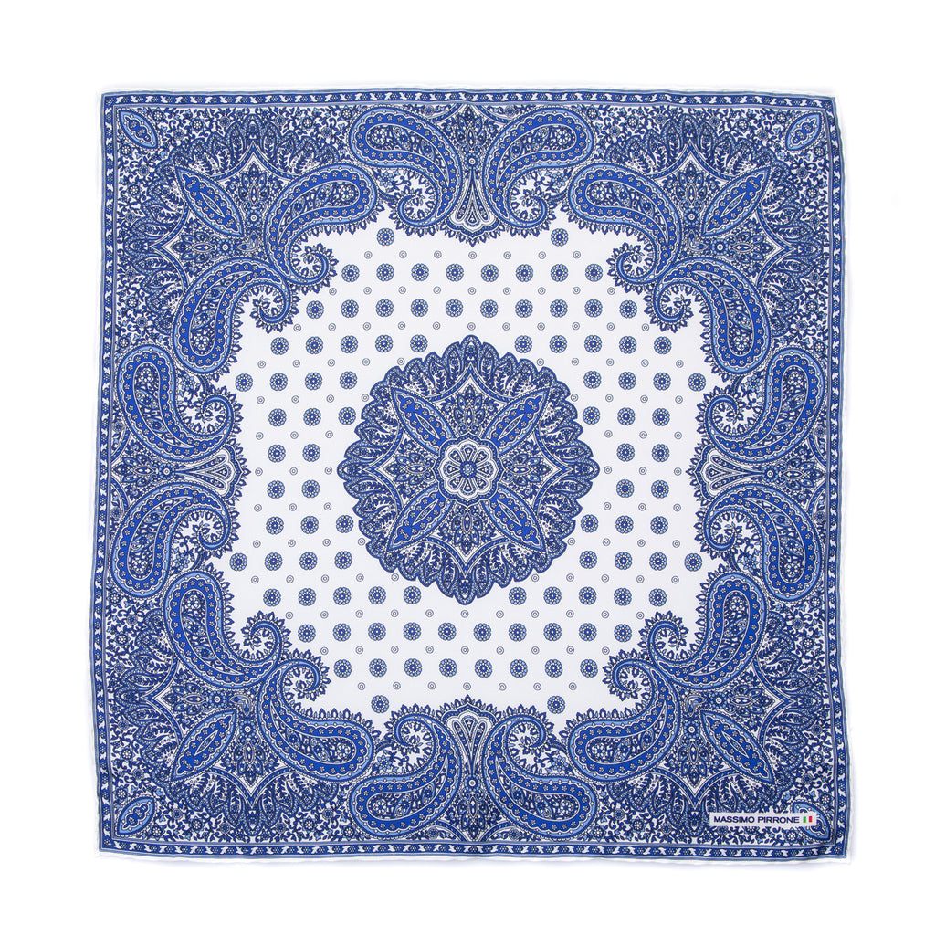 Silk Pocket Square hand  stitched edges