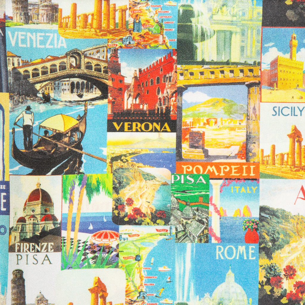 Silk Pocket Square Italian cities