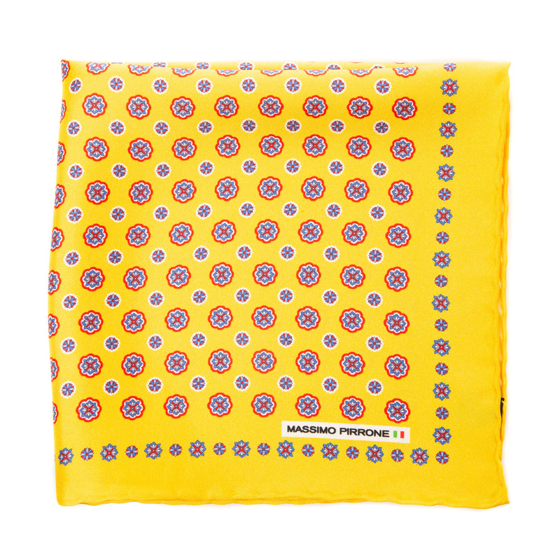 Silk Pocket Square hand  stitched edges
