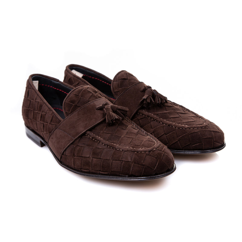 MOCCASINO INTRECCIO CAMOSCIO  - HANDMADE IN ITALY