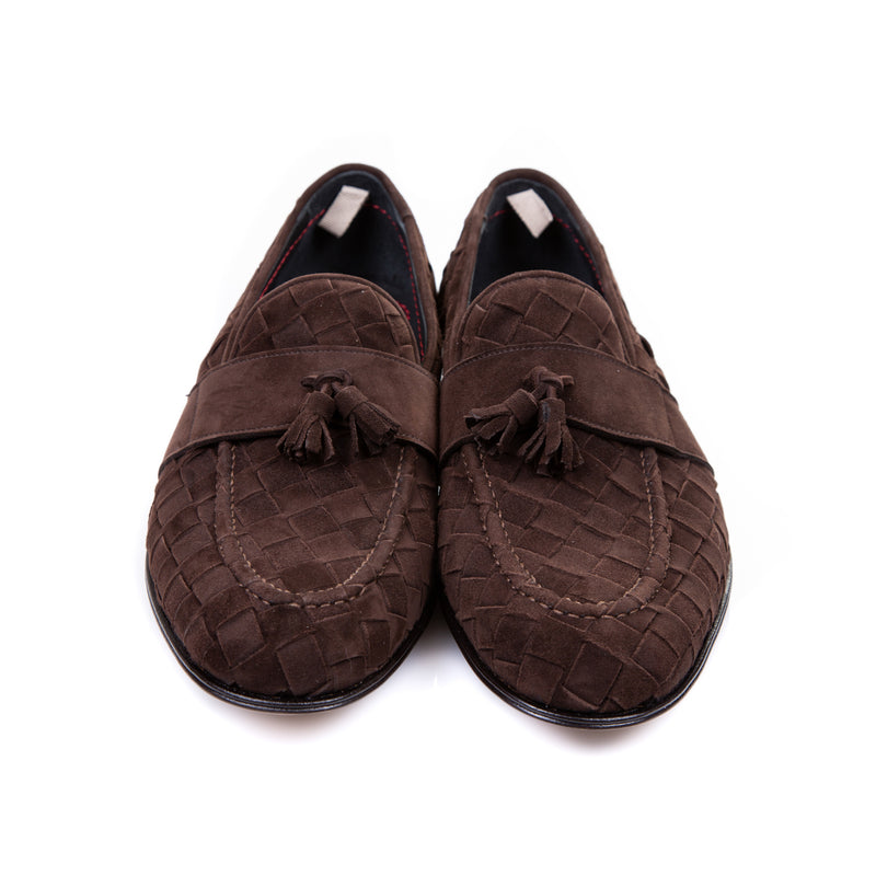MOCCASINO INTRECCIO CAMOSCIO  - HANDMADE IN ITALY