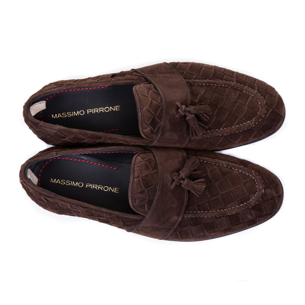 MOCCASINO INTRECCIO CAMOSCIO  - HANDMADE IN ITALY