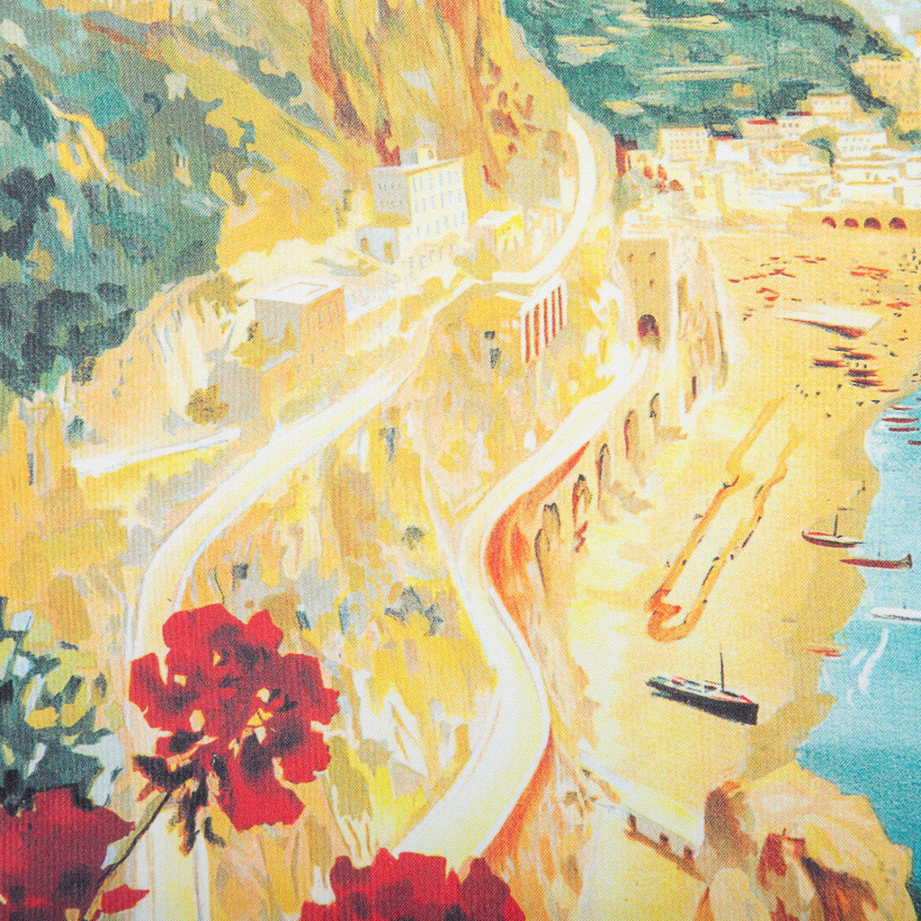 Silk Pocket Square Amalfi  hand  stitched edges