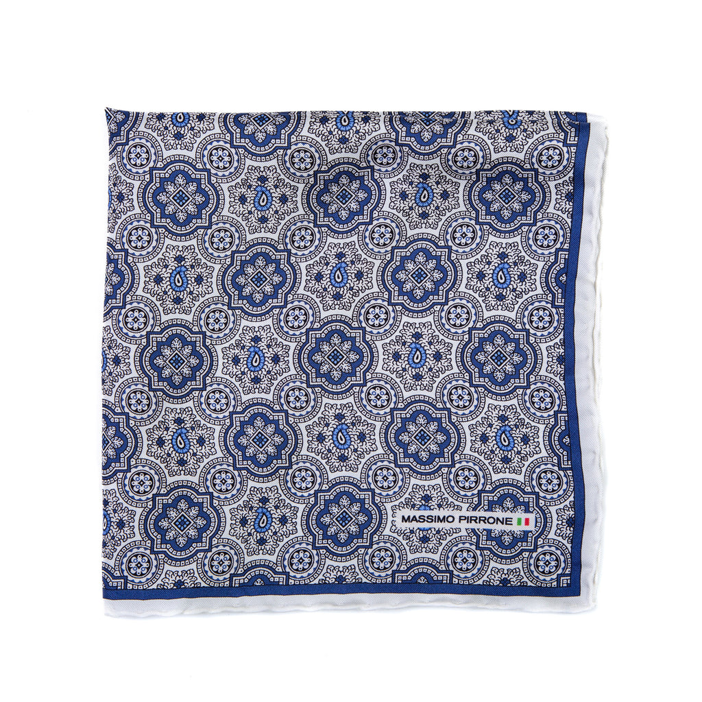 Silk Pocket Square  hand  stitched edges