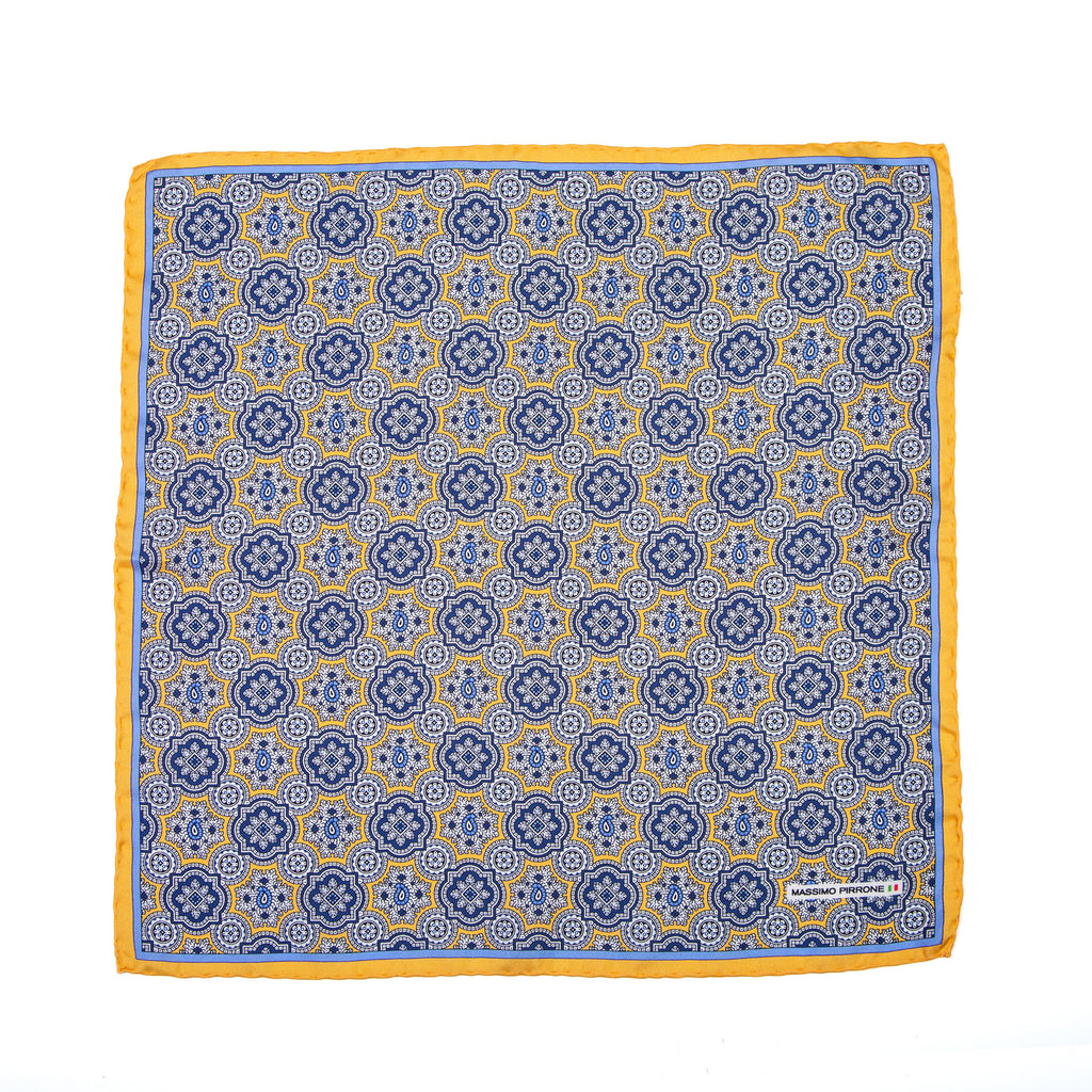 Silk Pocket Square  hand  stitched edges
