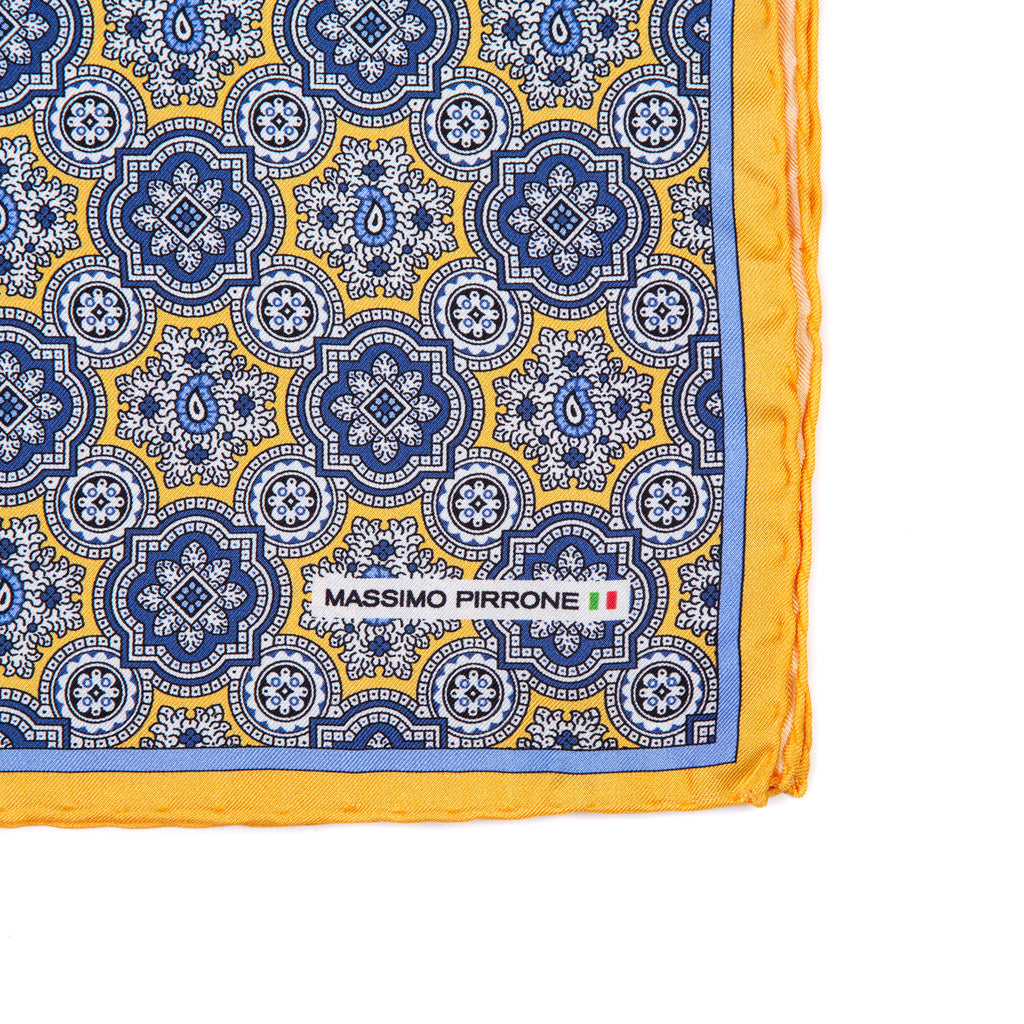 Silk Pocket Square  hand  stitched edges