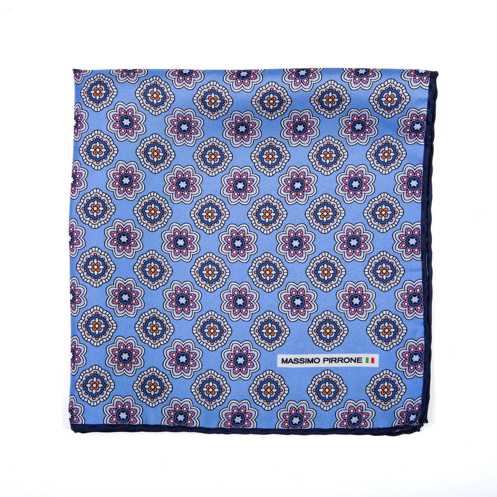 Silk Pocket Square  hand  stitched edges