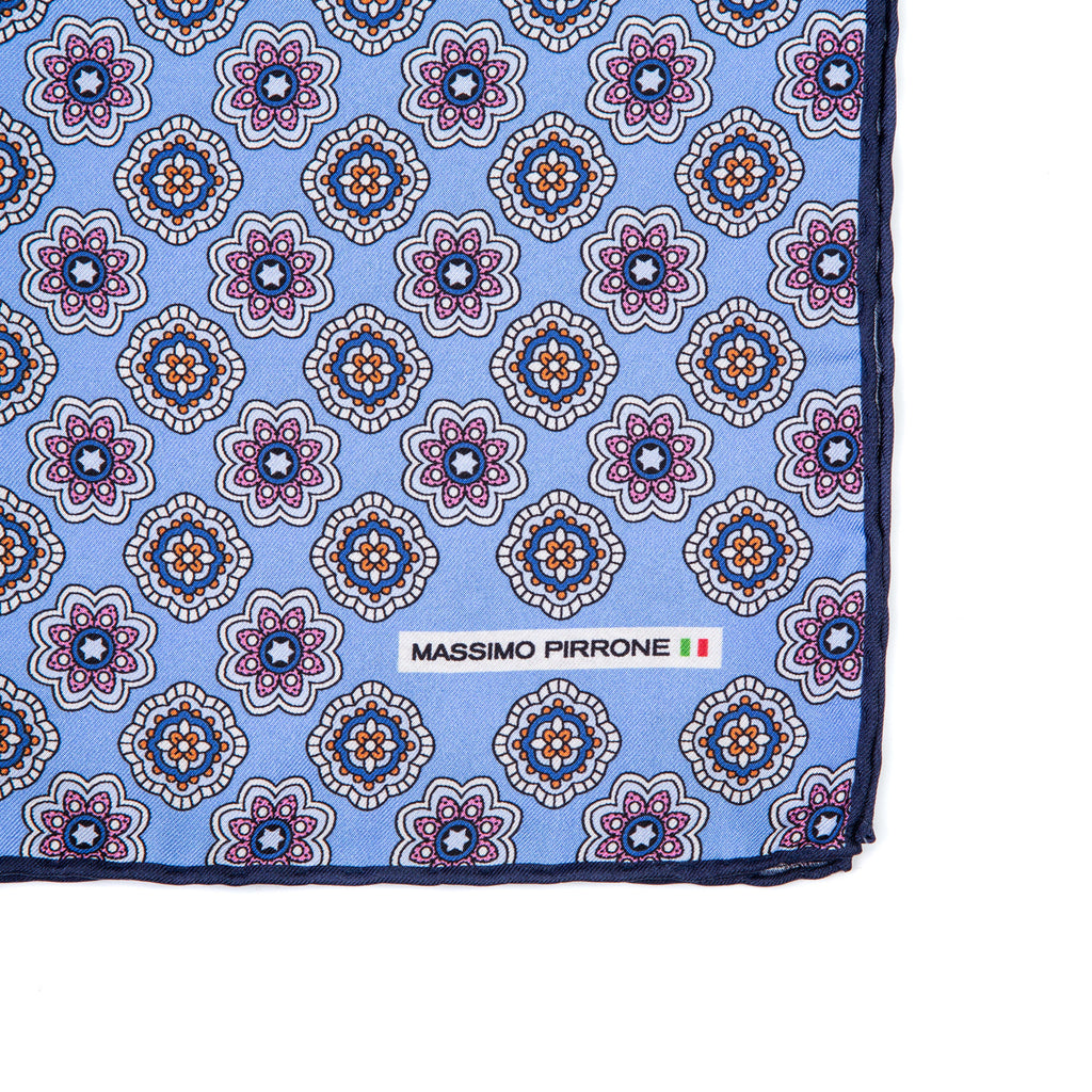 Silk Pocket Square  hand  stitched edges