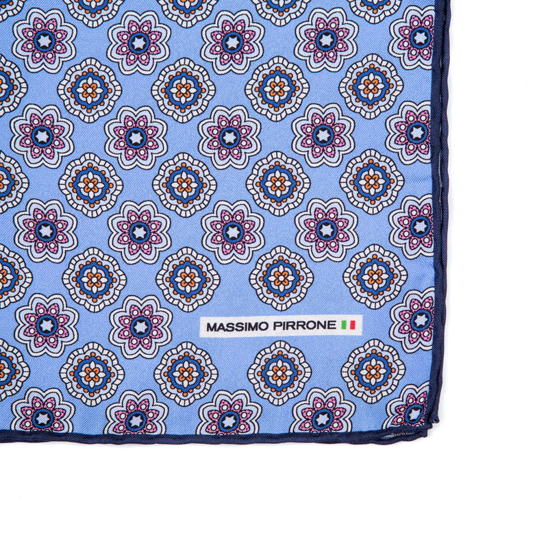 Silk Pocket Square  hand  stitched edges