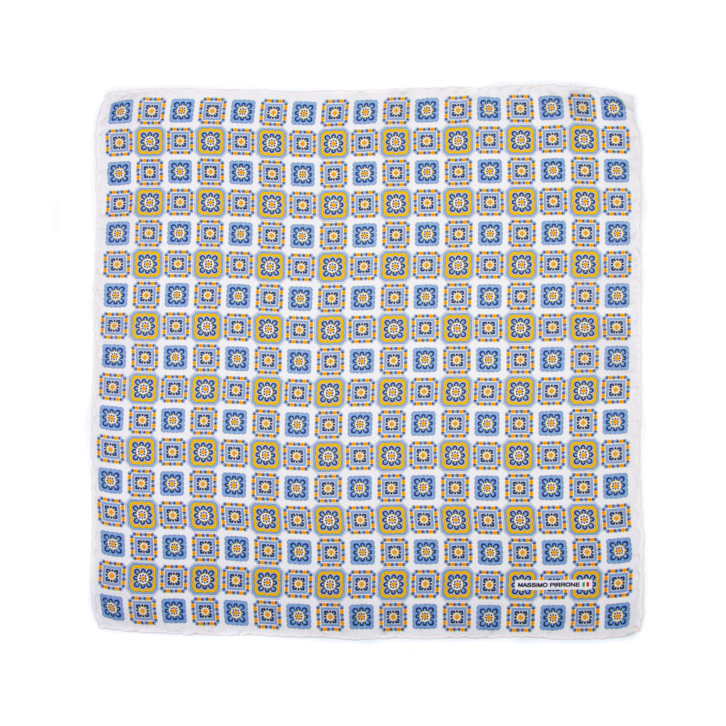 Silk Pocket Square  hand  stitched edges