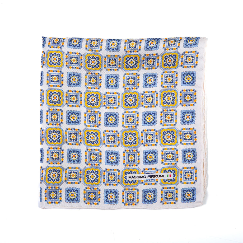Silk Pocket Square  hand  stitched edges