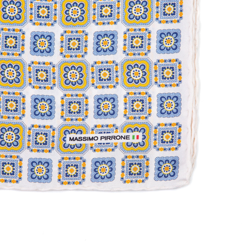Silk Pocket Square  hand  stitched edges
