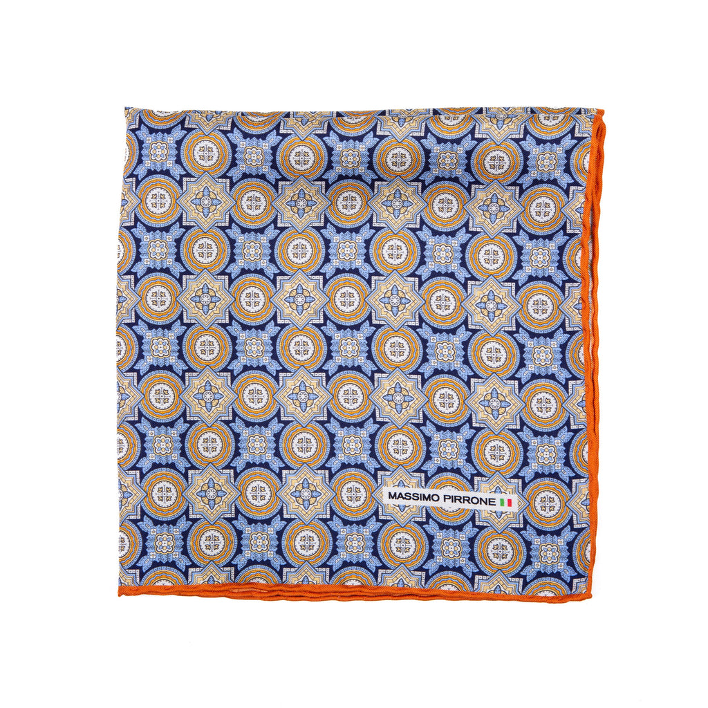 Silk Pocket Square  hand  stitched edges
