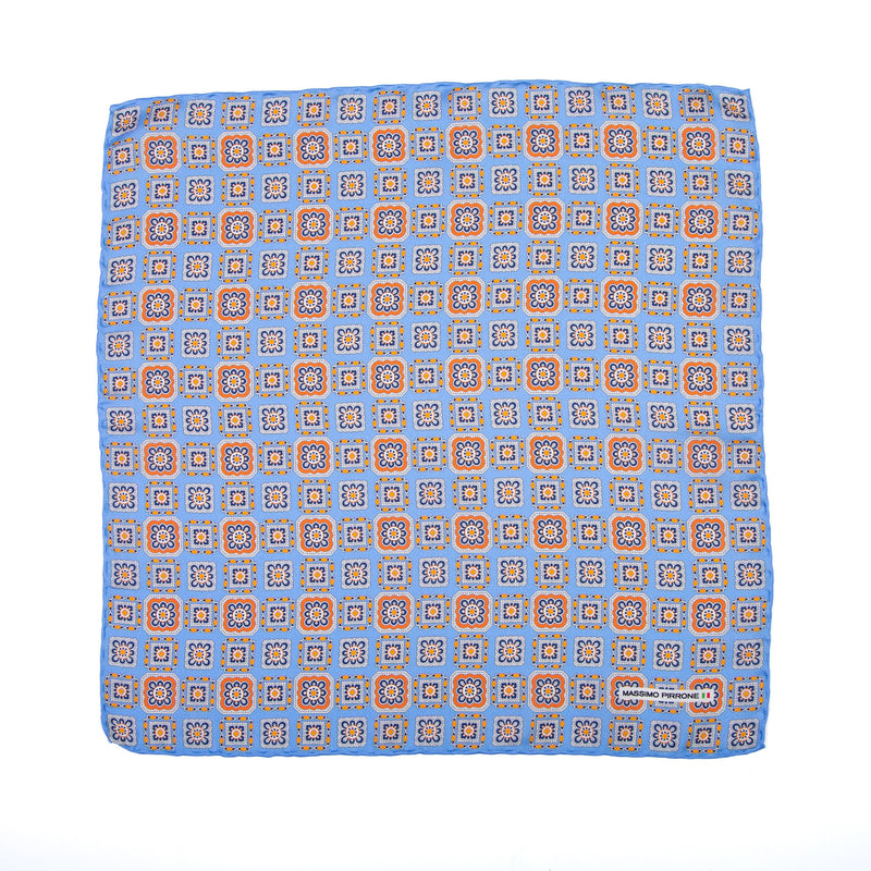Silk Pocket Square  hand  stitched edges
