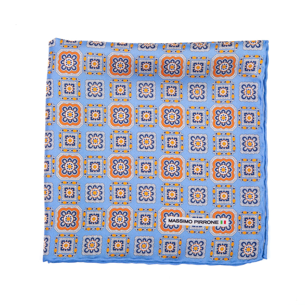Silk Pocket Square  hand  stitched edges