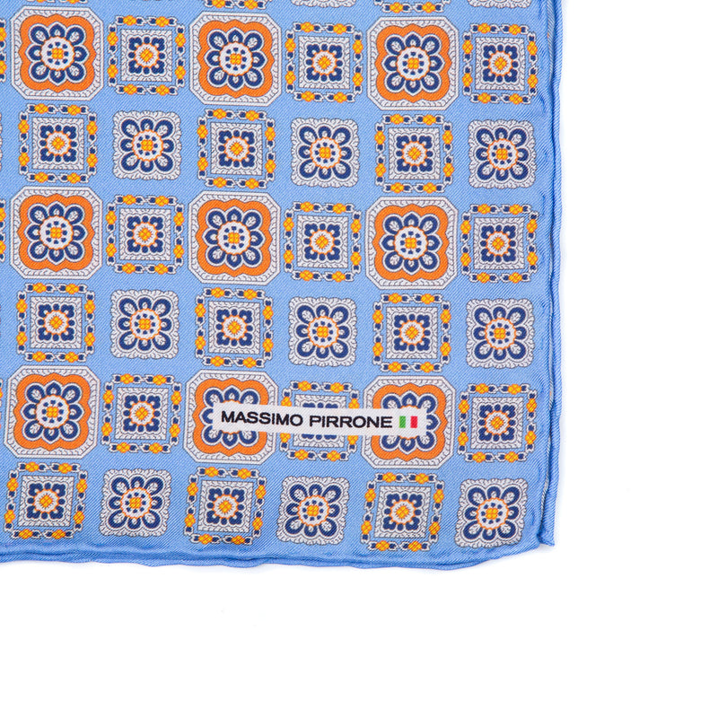 Silk Pocket Square  hand  stitched edges