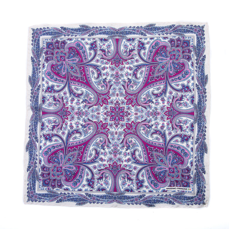 Silk Pocket Square  hand  stitched edges