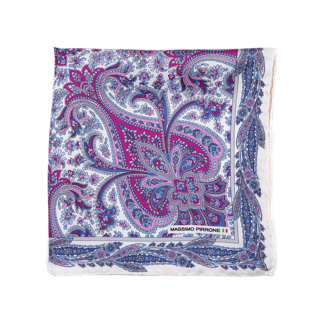 Silk Pocket Square  hand  stitched edges