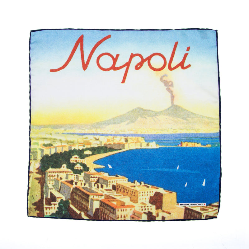 Silk Pocket Square bella  Napoli  hand  stitched edges