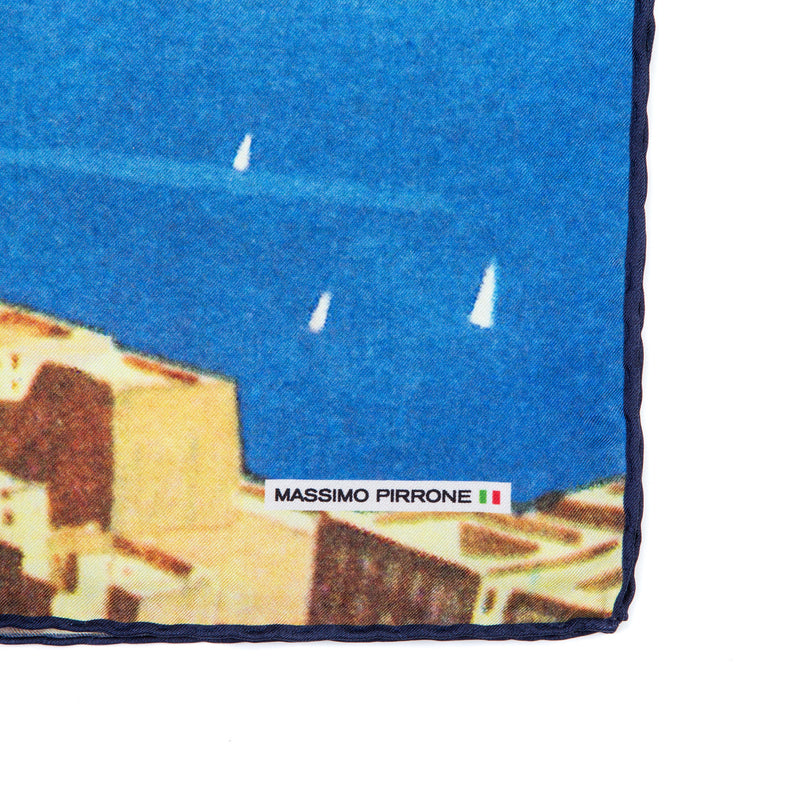 Silk Pocket Square bella  Napoli  hand  stitched edges