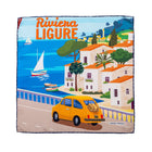 Silk Pocket Square Riviera Ligure  hand  stitched edges