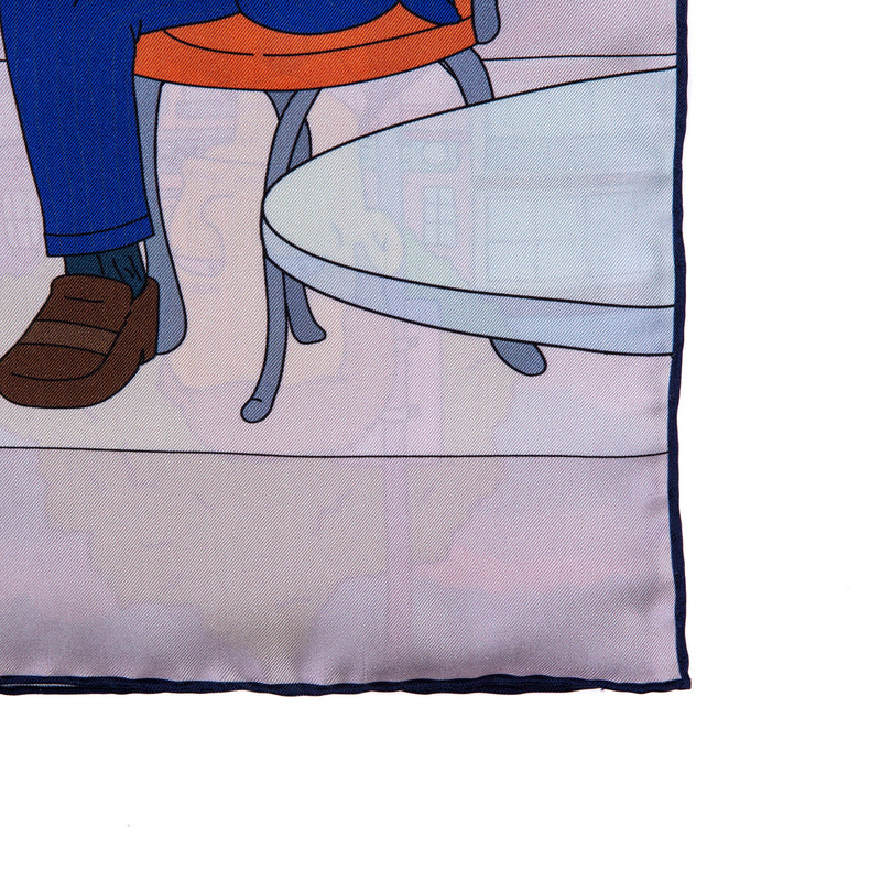 Silk Pocket Square hand  stitched edges