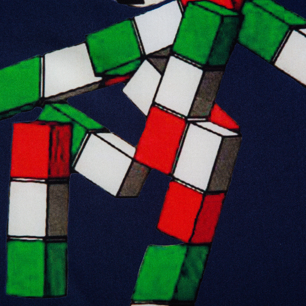 Silk Pocket Square  CIAO ITALIA 90 hand  stitched edges