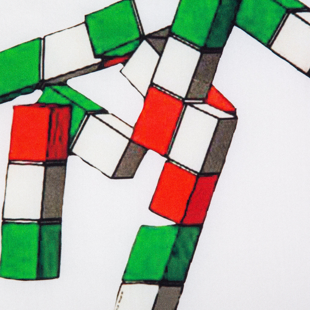 Silk Pocket Square  CIAO ITALIA 90 hand  stitched edges