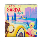 Silk Pocket Square Lago di Garda  hand  stitched edges